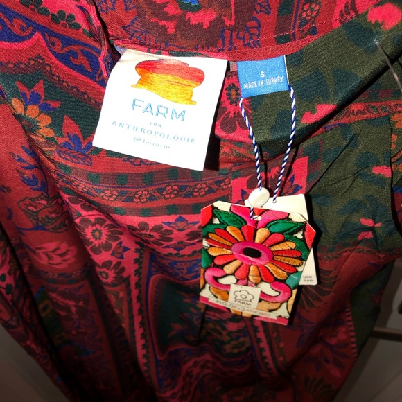 New Farm Rio x Anthropologie Wide Leg Printed Resort Pants Trousers sz S - Picture 12 of 12